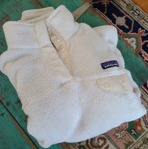 Patagonia Synchilla Lightweight Snap T Womens Fleece Pullover Ivory White Sz M.